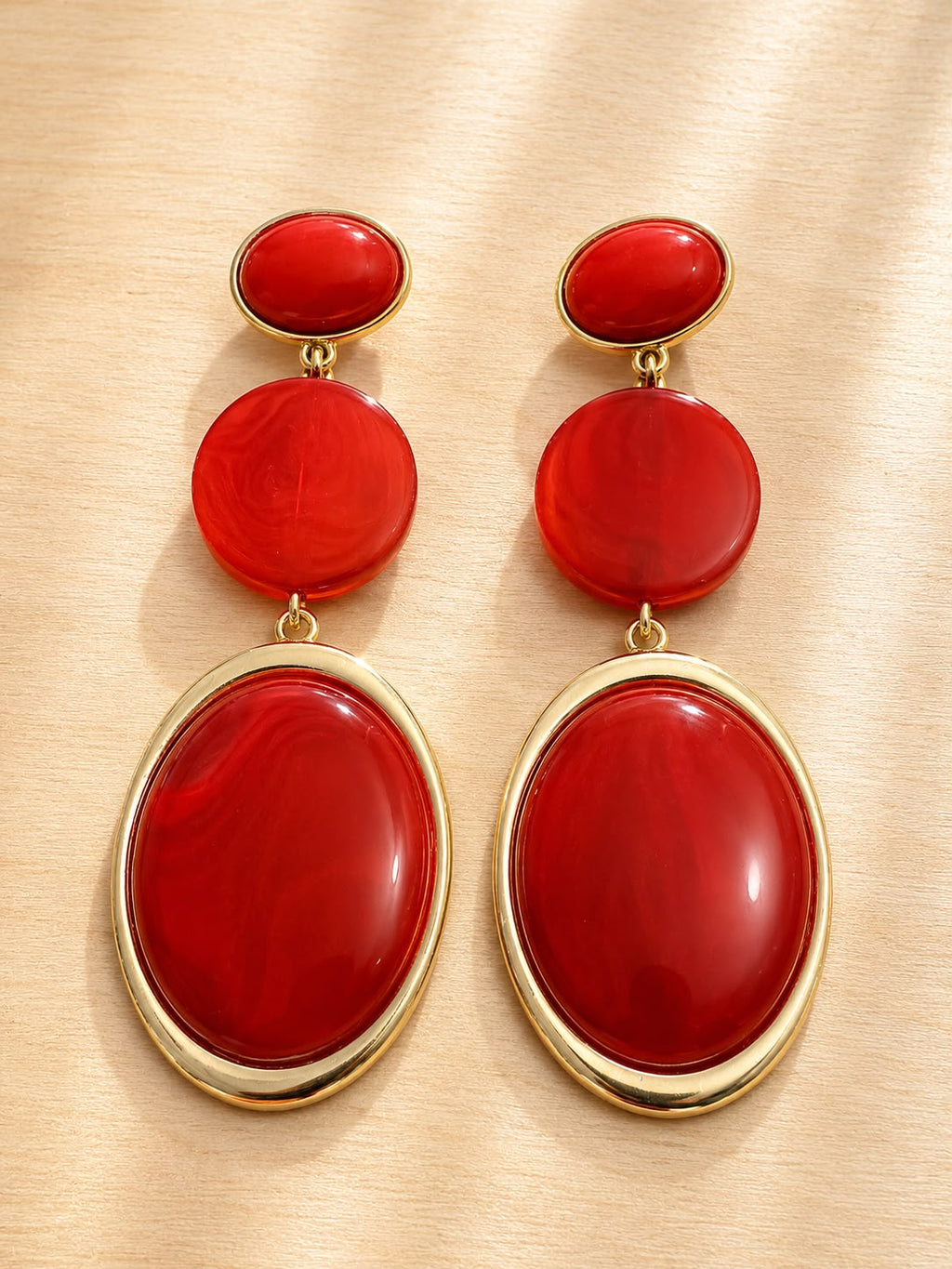 Boucles d'Oreilles Pendantes Marbre Ivoire