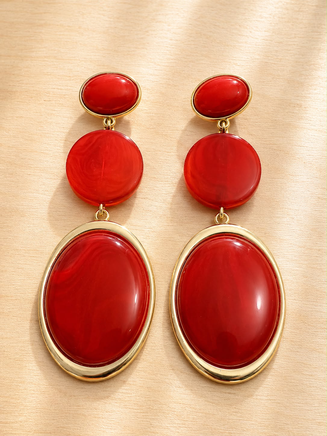 Boucles d'Oreilles Pendantes Marbre Ivoire