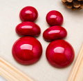 Lot de Boucles d'Oreilles Cabochons Bordeaux - vue