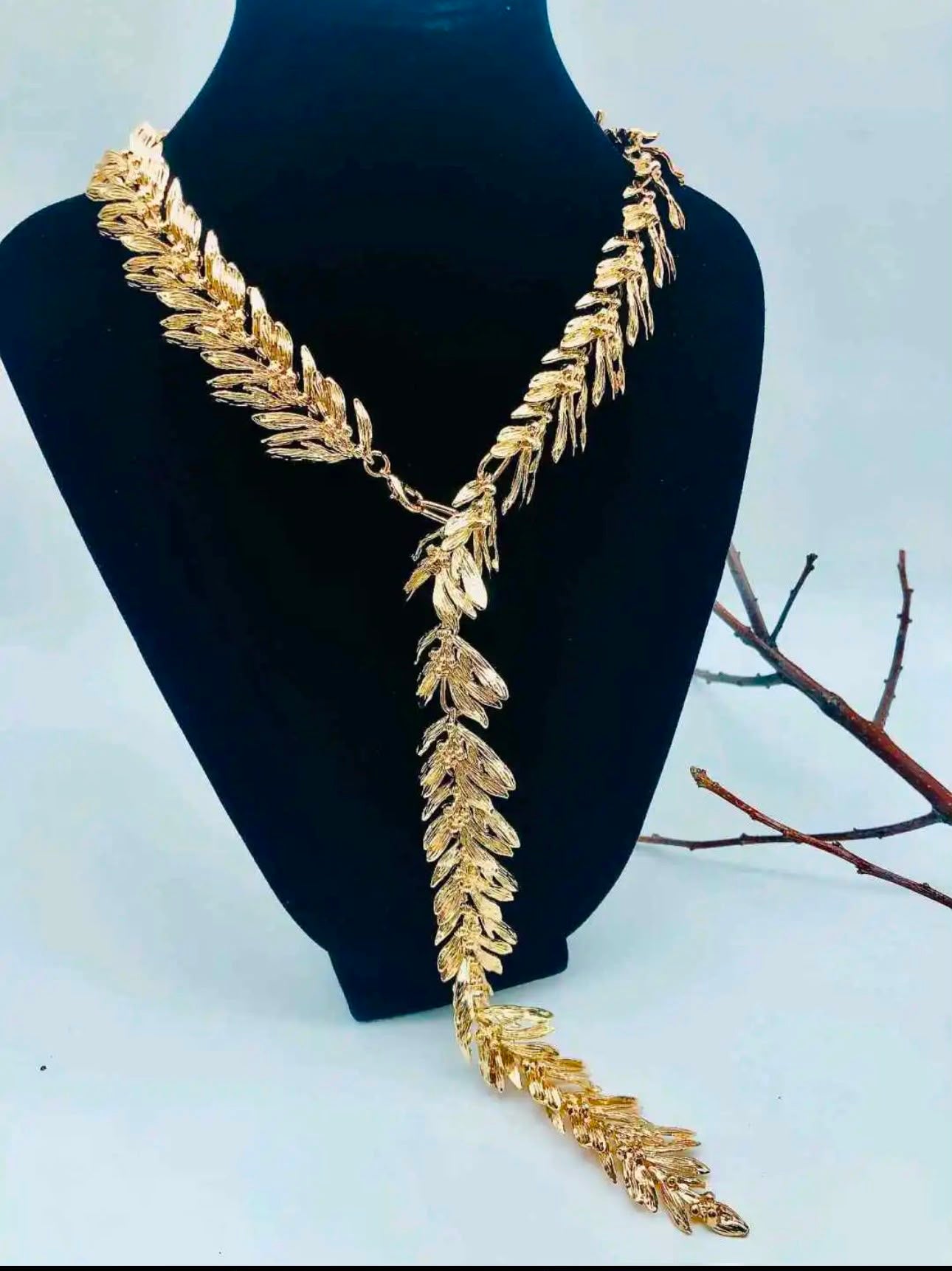 Collier Statement Plume Dorée - vue