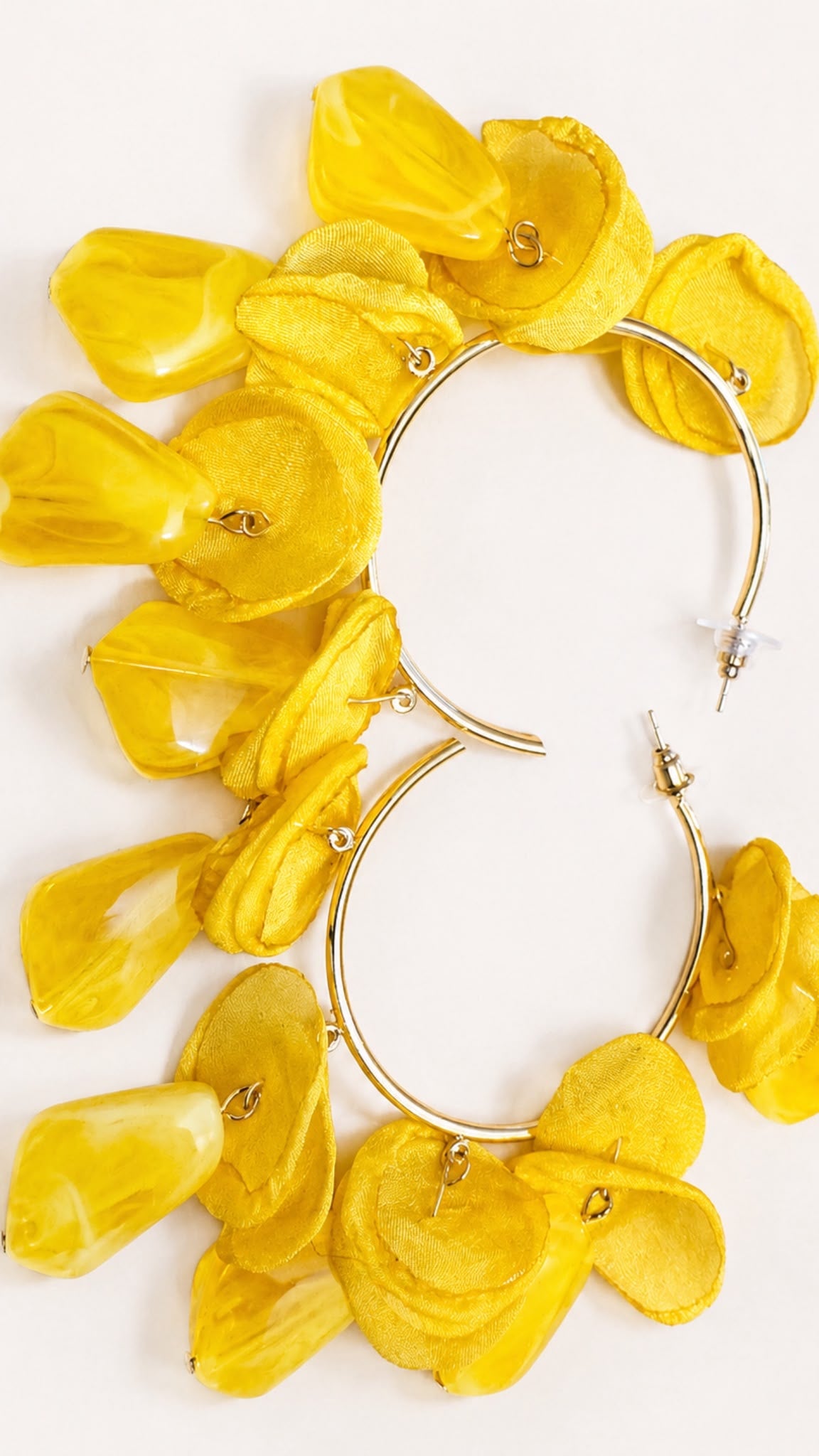 Créoles Pétales en Organza - Jaune
