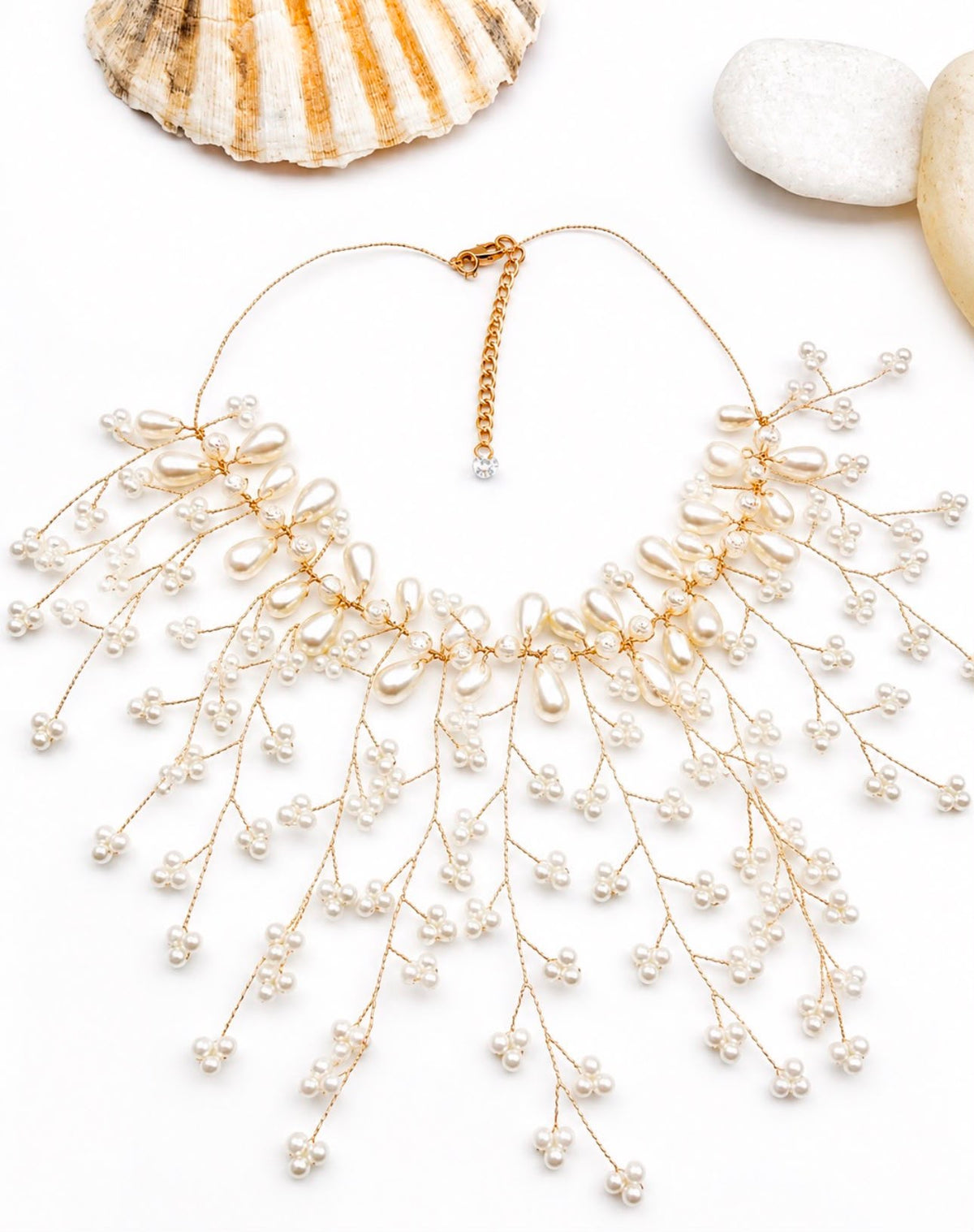 Collier Collerette Perles Larmes - vue