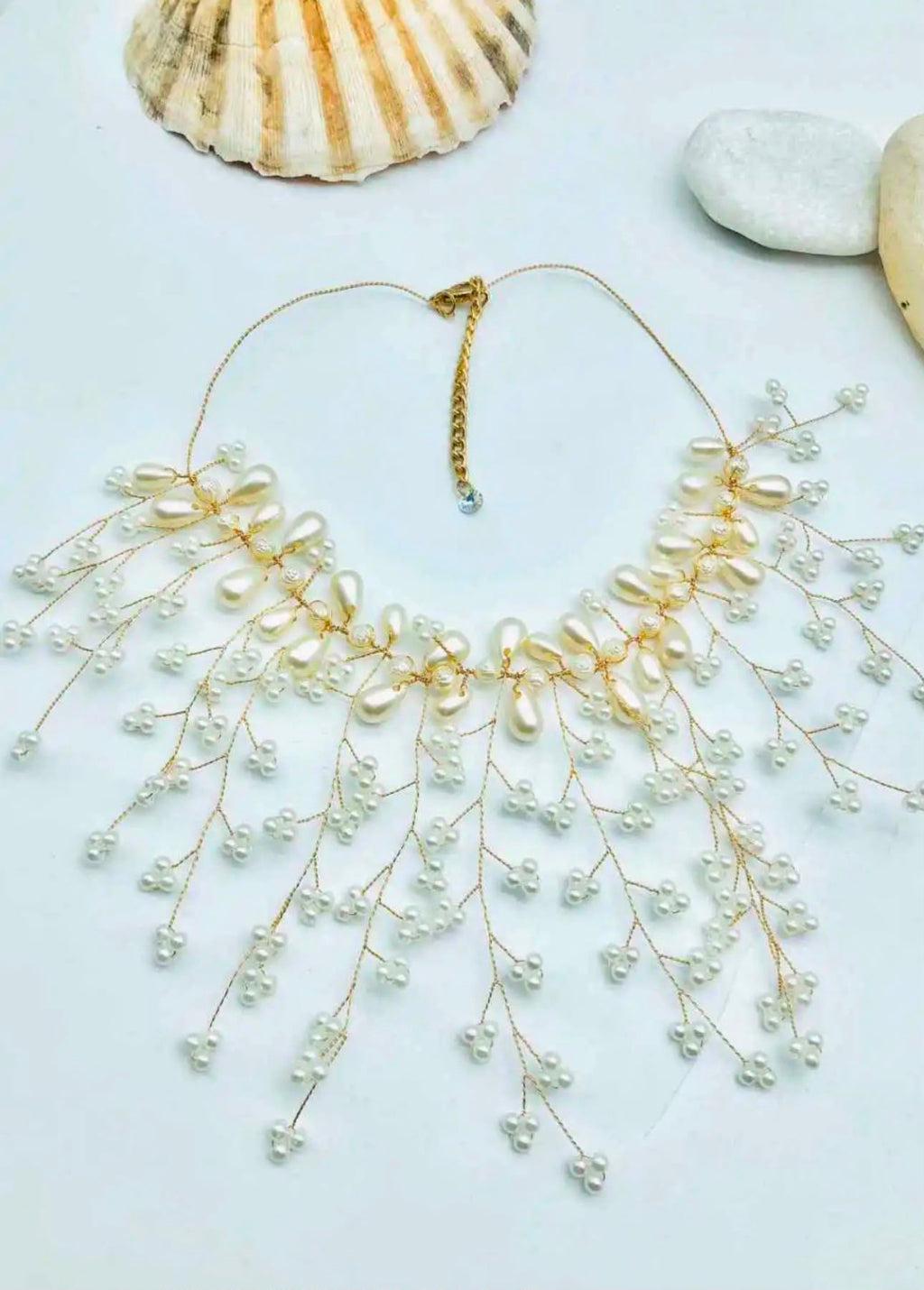 Collier Collerette Perles Larmes - vue (photo 2)