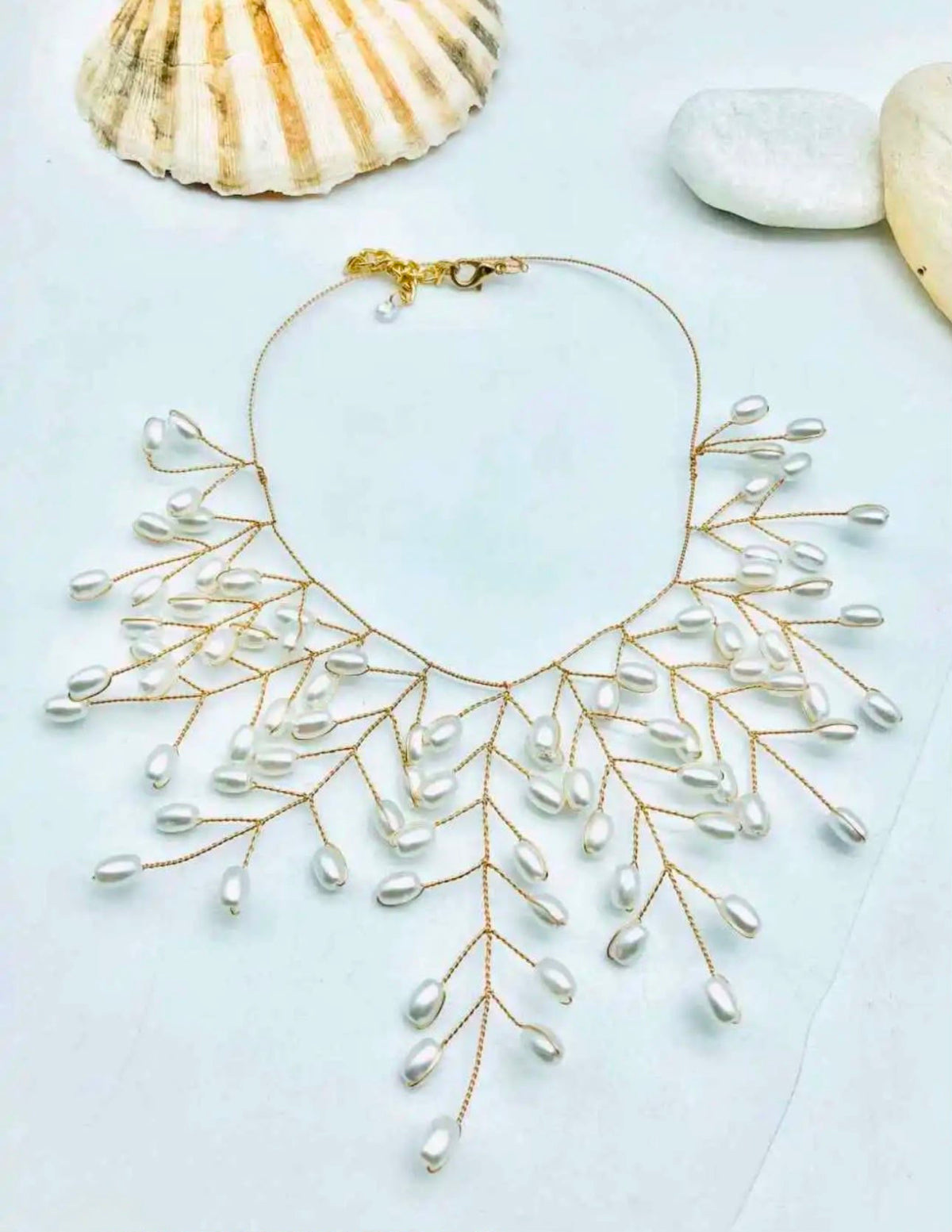 Collier Collerette Perles Riz - vue