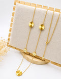Parure Collier et Boucles d'Oreilles Pastilles Dorées - vue